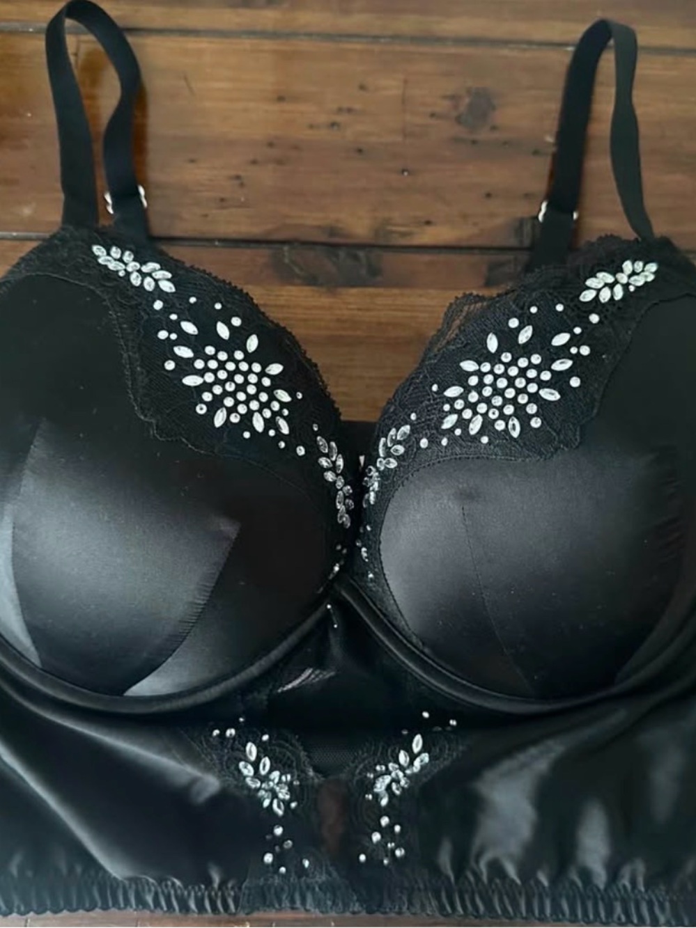 Black Embellished Corset Victorias Secret - Women Intimates